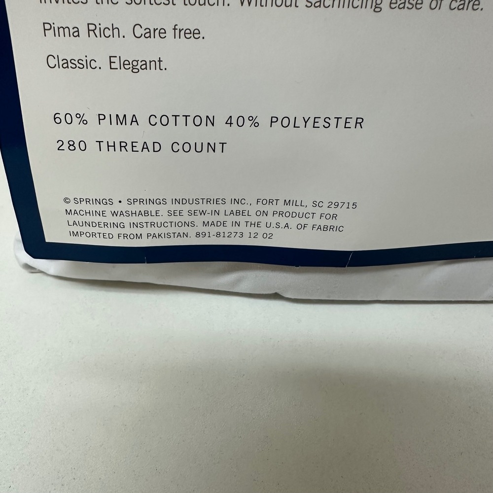 Wamsutta Pima Rich 280 Full Flat Sheet Funstripe Tan Brown Striped Cotton - Picture 5 of 6